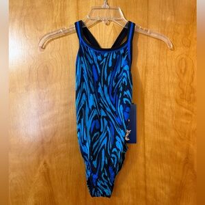 Dolfin Competition Swim Suit Flyte Blue Swimsuit USA Juniors Youth Size 26 NWT